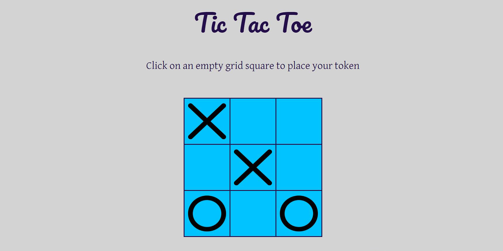 Claire Porter Web Development Projects - Tic Tac Toe Game Project